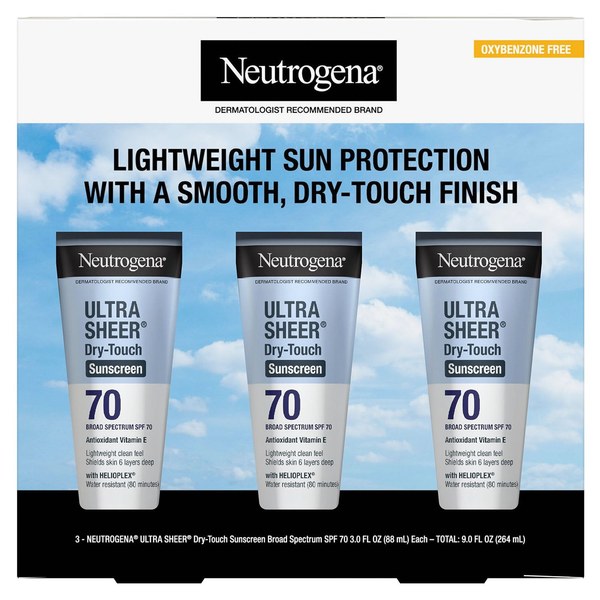 12. Neutrogena Ultra Sheer SPF 70 3-Pack