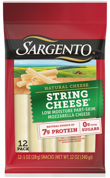 Sargento Natural Part-Skim Mozzarella String Cheese - 12 ct