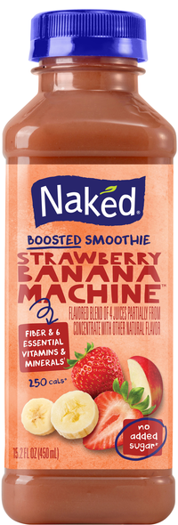 Naked No Added Sugar Strawberry Banana Fruit Boosted Smoothie