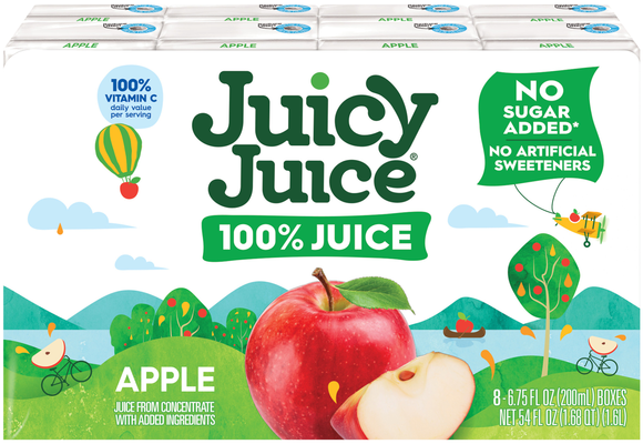 Juicy Juice No Added Sugar Apple Juice Boxes - 8 pk