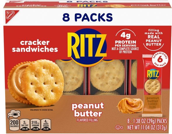 Nabisco Ritz Peanut Butter Sandwich Crackers - 8 ct