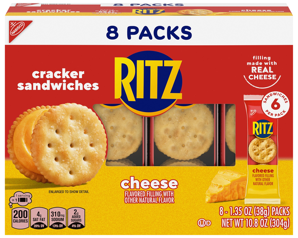 Nabisco Ritz Cheese Sandwich Crackers - 8 ct