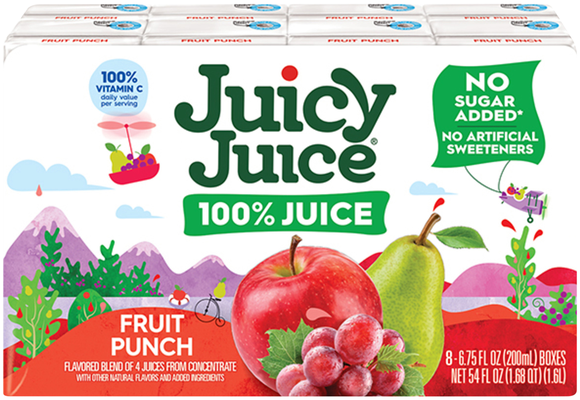 Juicy Juice No Added Sugar Fruit Punch Boxes - 8 pk