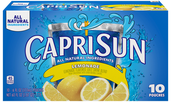 Capri Sun All Natural Lemonade Juice Drink Pouches - 10 pk