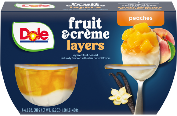 Dole Peaches & Creme Parfait Fruit Cups - 4 ct
