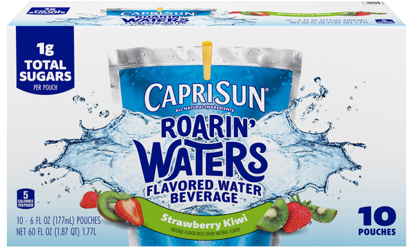 Capri Sun Roarin' Waters Strawberry Kiwi Flavored Beverage Pouches - 10 pk