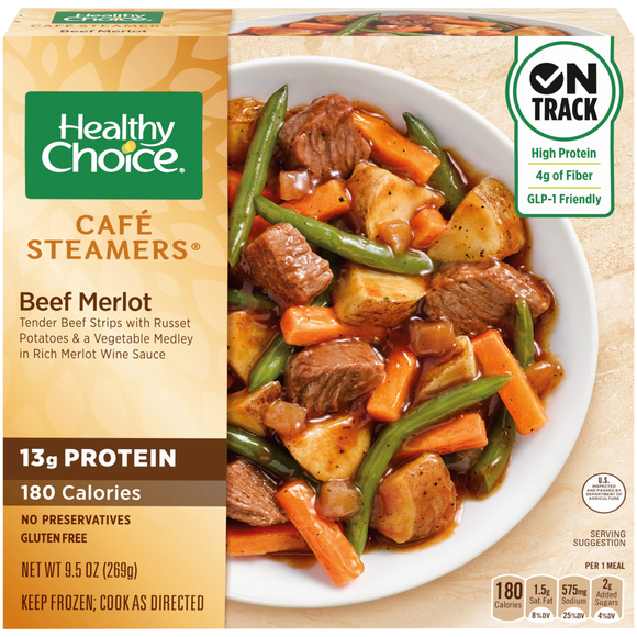 Healthy Choice Cafe Steamers Beef Merlot Frozen Meal