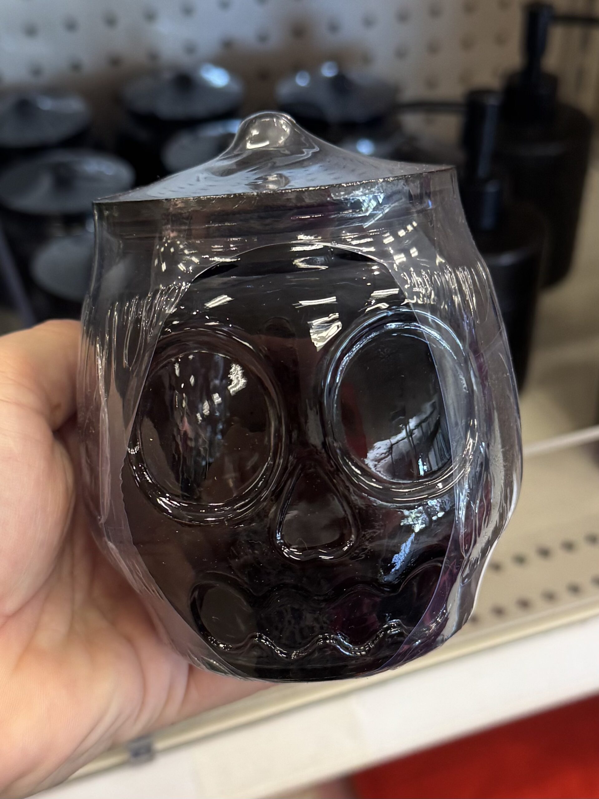 Hyde & EEK! Boutique Skull Glass Jar - in store