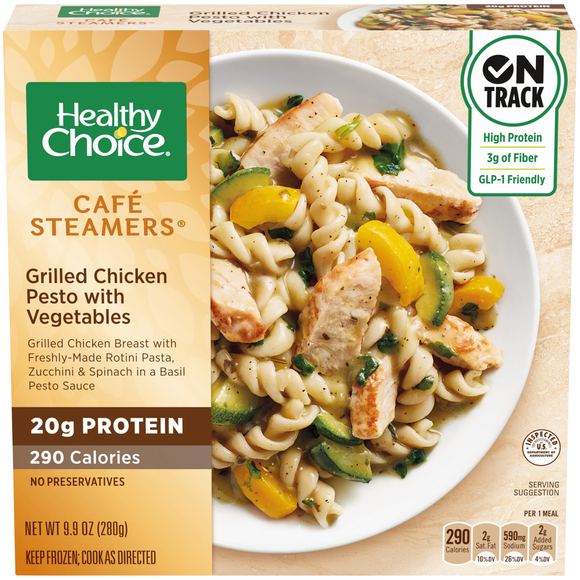 Healthy Choice Cafe Steamers Grilled Chicken Pesto/Vegetables Frozen Meal