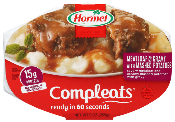 Hormel Compleats Meatloaf & Gravy with Mashed Potatoes Microwavable