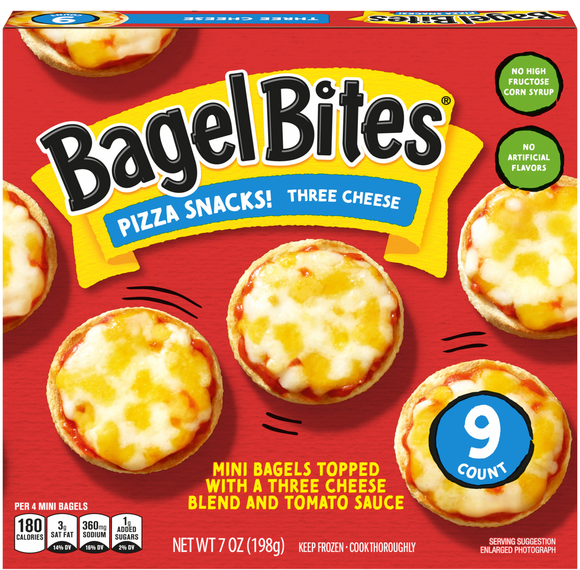 Bagel Bites Three Cheese Mini Pizza Snacks - 9 ct Frozen