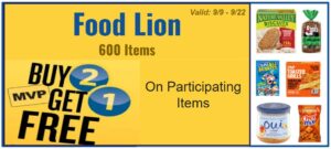Food Lion Deals: Buy 2, Get 1 Free (9/9 - 9/22)