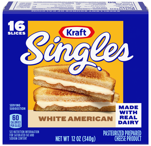 Kraft Singles White American Cheese Slices - 16 ct