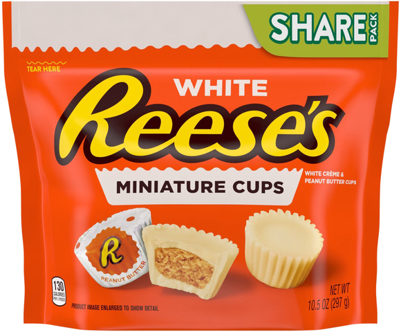Reese's White Creme Peanut Butter Cups Candy Miniatures Share Pack