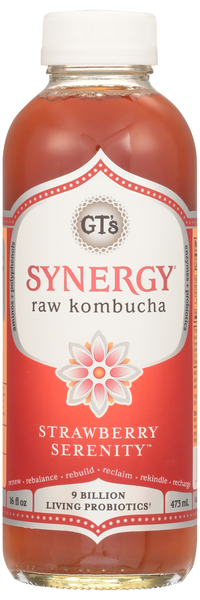 GT's Synergy Organic Strawberry Serenity Raw Kombucha