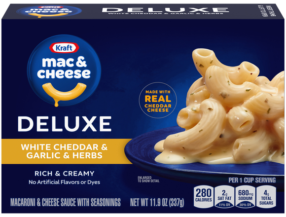 Kraft Deluxe White Cheddar Garlic & Herbs Mac & Cheese Dinner