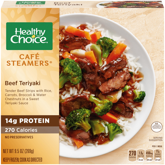 Healthy Choice Cafe Steamers Beef Teriyaki Frozen Meal