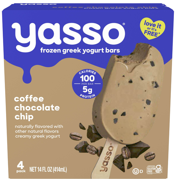 Yasso Coffee Chocolate Chip Greek Yogurt Bars - 4 ct