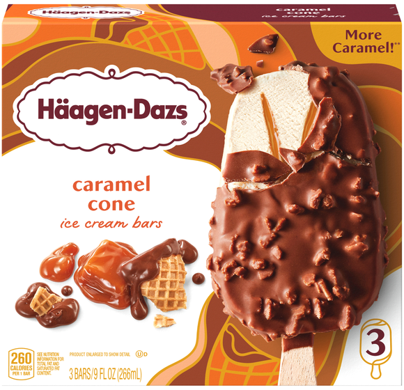 Haagen-Dazs Caramel Cone Ice Cream Bars - 3 ct