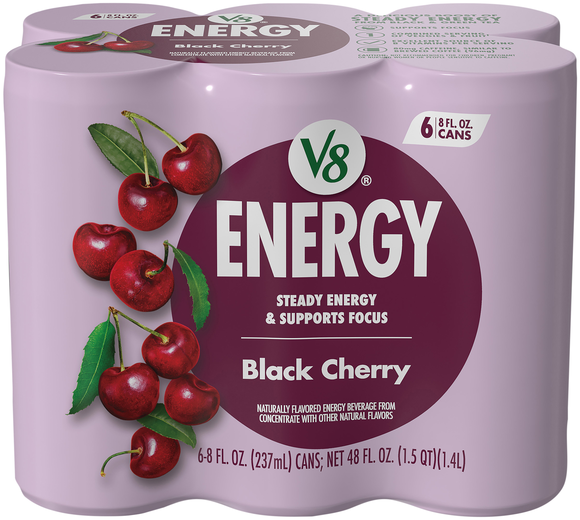 V8 +Energy Black Cherry Flavored Beverage - 6 pk
