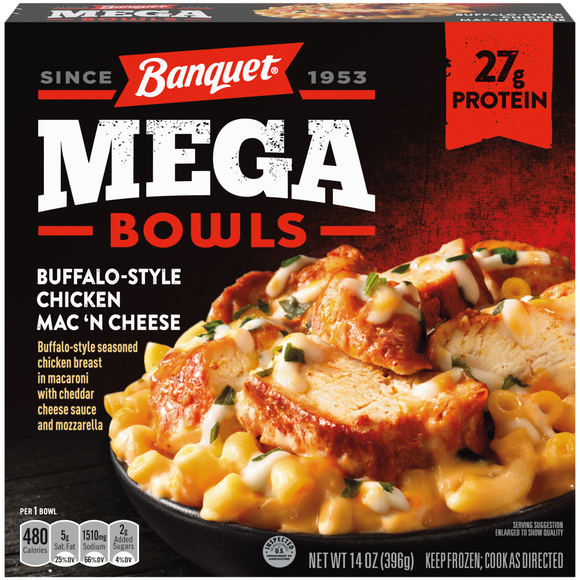 Banquet MEGA Bowls Buffalo-Style Chicken Mac 'N Cheese Frozen Meal