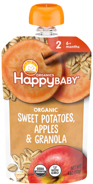 Happy Baby Organics 2 Baby Food Apples Sweet Potatoes & Granola