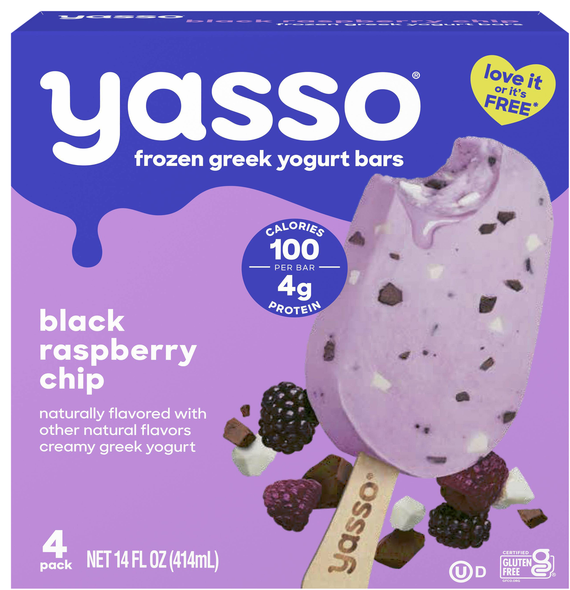 Yasso Black Raspberry Chip Greek Yogurt Bars - 4 ct