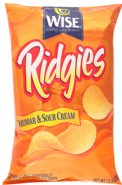 Wise Ridgies Cheddar & Sour Cream Ridged Potato Chips