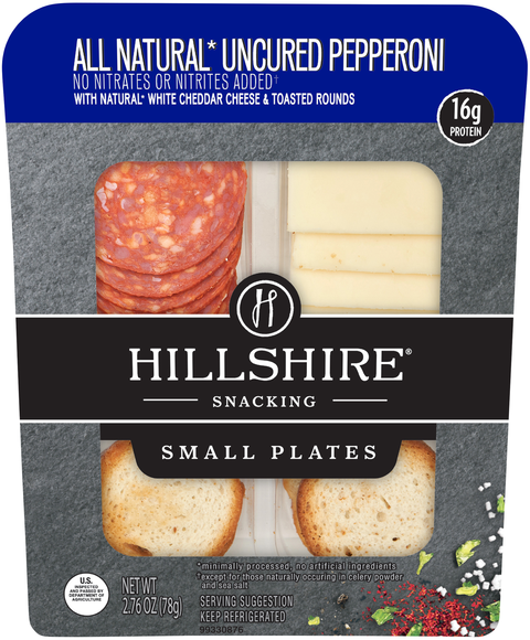 Hillshire Snacking Small Plates Uncured Pepperoni White Cheddar Cheese