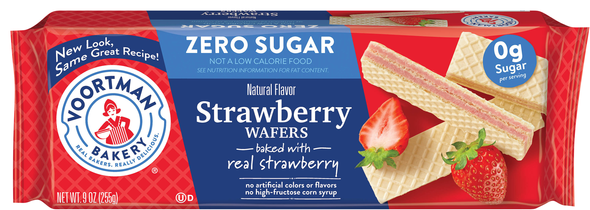 Voortman Zero Sugar Strawberry Wafer Cookies