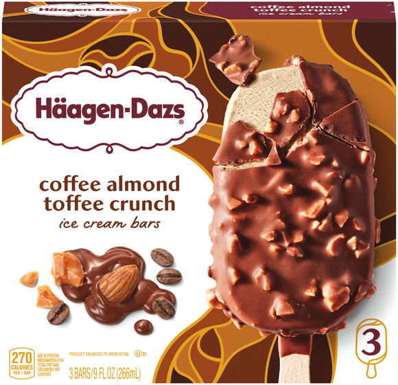 Haagen-Dazs Coffee Almond Toffee Crunch Ice Cream Bars - 3 ct