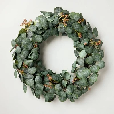 26" Eucalyptus Artificial Wreath Green - Hearth & Hand™ with Magnolia