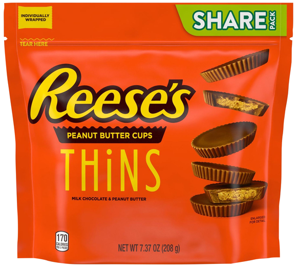 Reese's Thins Milk Chocolate Peanut Butter Cups Candy Share Pack