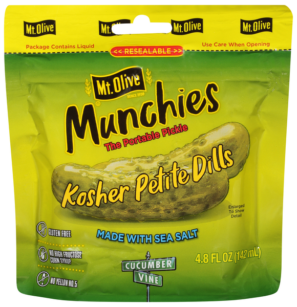 Mt. Olive Munchies Kosher Petite Dill Pickles Portable Pouch