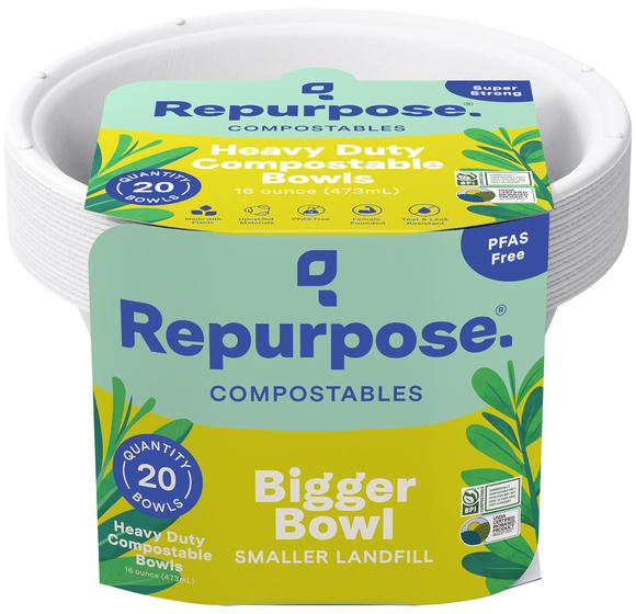 Repurpose Compostable Heavy Duty Paper Bowls 16 oz