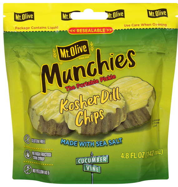 Mt. Olive Munchies Kosher Dill Pickle Chips To Go Portable Pouch