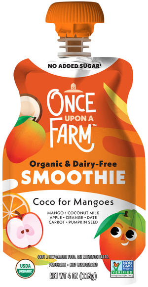 Once Upon A Farm Organic Dairy Free Coco For Mangoes Smoothie Pouch