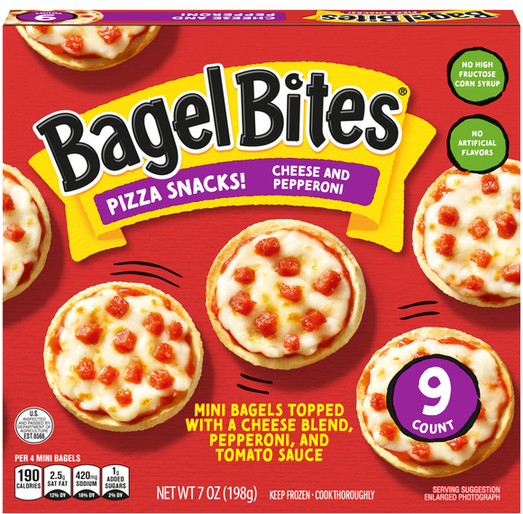Bagel Bites Cheese & Pepperoni Mini Pizza Snacks - 9 ct Frozen