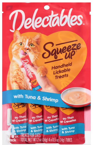 Delectables Squeeze Up Tuna & Shrimp Lickable Cat Treat - 4 ct