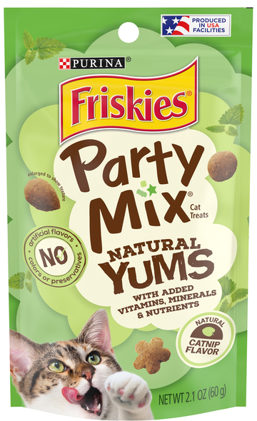Friskies Natural Yums Party Mix Catnip Flavor Cat Treats
