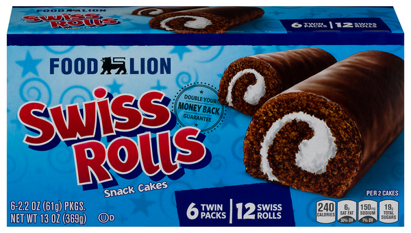 Food Lion Swiss Rolls Snack Cakes 2 ea - 6 ct