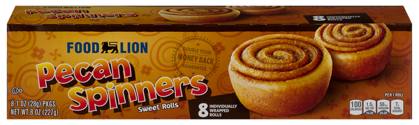 Food Lion Sweet Rolls Pecan Spinners - 8 ct