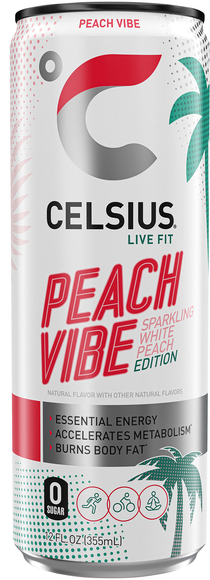 Celsius Live Fit Sparkling Peach Vibe Energy Drink