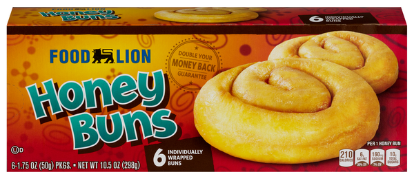 Food Lion Honey Buns - 6 ct