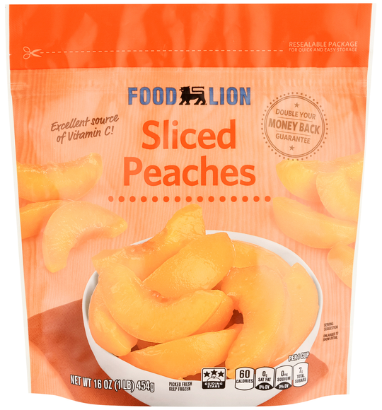 Food Lion Sliced Peaches Frozen