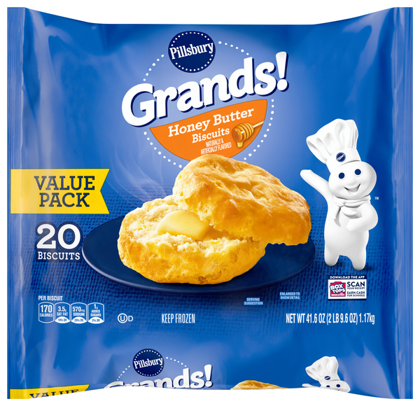 Pillsbury Grands! Honey Butter Biscuits Value Pack - 20 ct Frozen