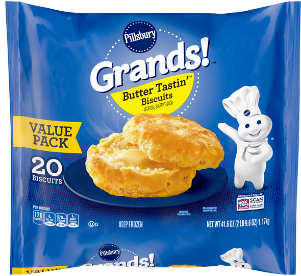 Pillsbury Grands! Butter Tastin' Biscuits Value Pack - 20 ct Frozen