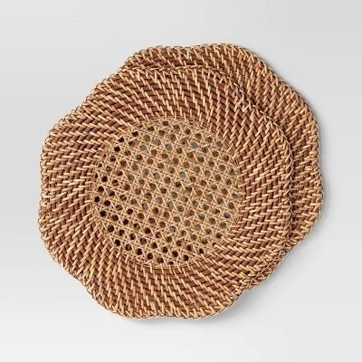 2pk Woven Charger Dark Walnut - Threshold™