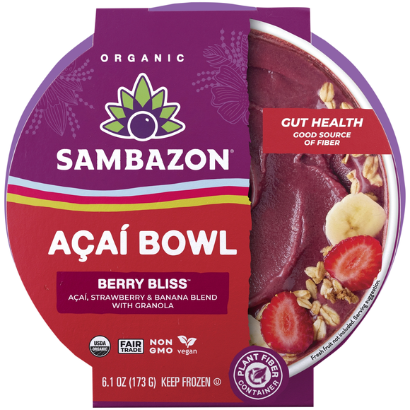 Sambazon Organic Vegan Berry Bliss Acai Bowl Frozen