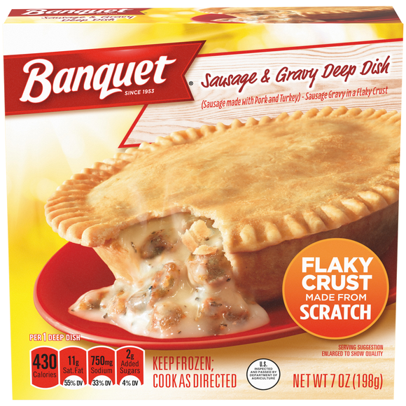 Banquet Sausage & Gravy Deep Dish Frozen Meal